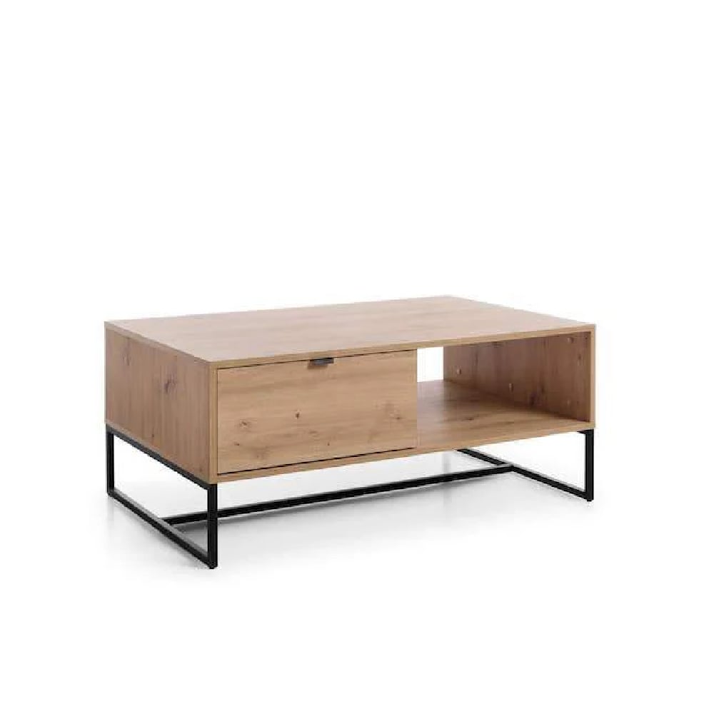 amherst wooden coffee table with 1 drawer in artisan oak