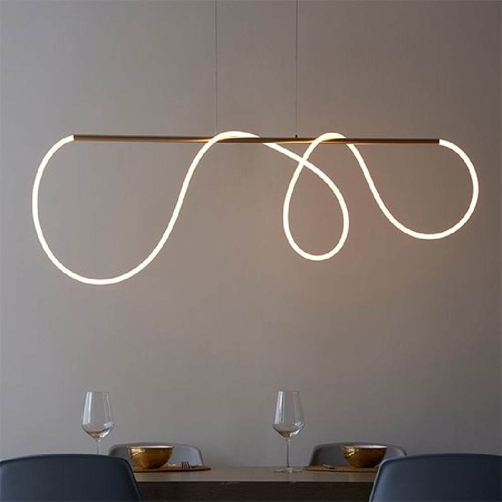 Read more about Amqui led silicone tube pendant ceiling light in gold