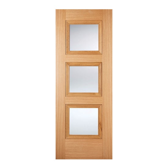 Product photograph of Amsterdam Glazed 1981mm X 686mm Internal Door In Oak from Furniture in Fashion