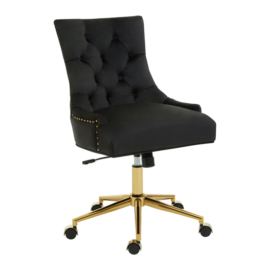 Read more about Anatolia velvet home and office chair in black