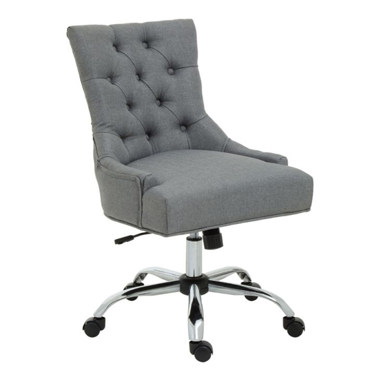 Product photograph of Anatolia Velvet Home And Office Chair With Chrome Base In Grey from Furniture in Fashion