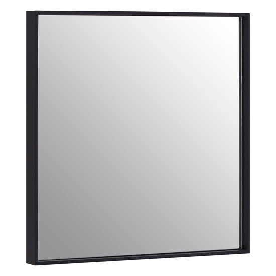 Read more about Andstima medium square wall bedroom mirror in matte black frame