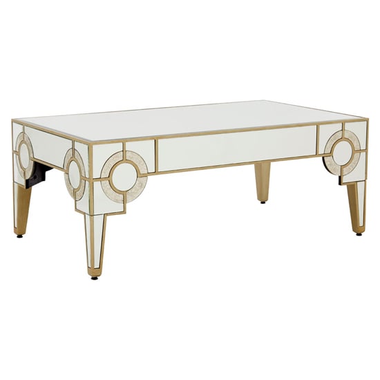 Read more about Antibes mirrored glass coffee table in antique silver