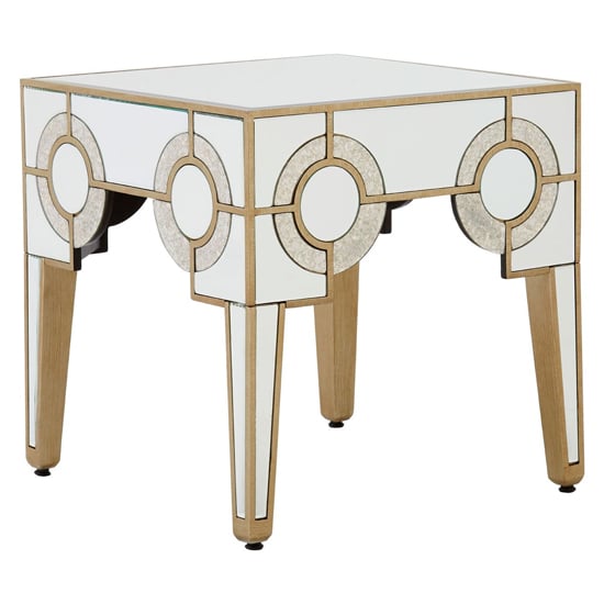 Read more about Antibes mirrored glass side table in antique silver