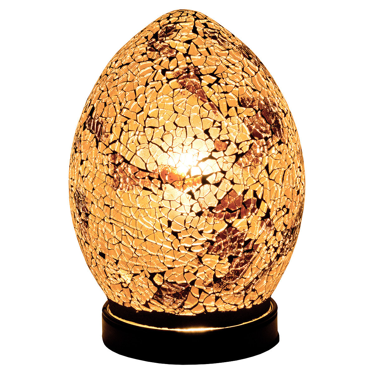 Read more about Apollo mini mosaic glass egg table lamp in autumn gold