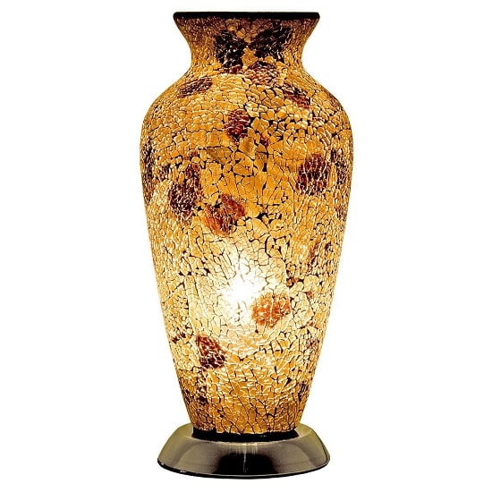 Read more about Apollo mosaic glass vase table lamp in autumn gold