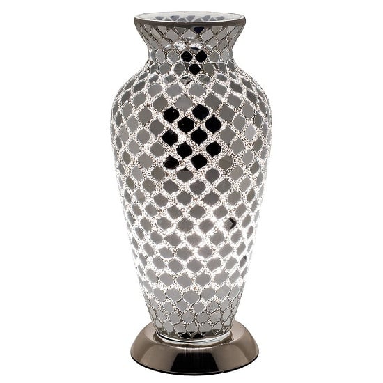 Photo of Apollo mosaic glass vase table lamp in mirrored tile
