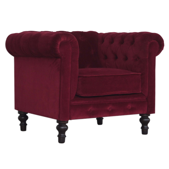 wine velvet armchair