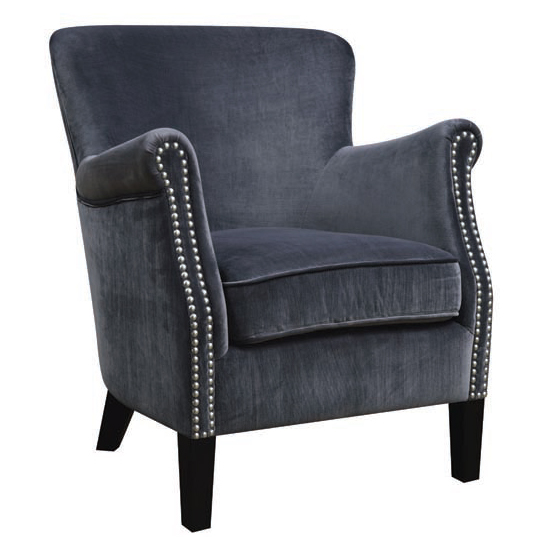 Product photograph of Aquarii Chenille Leather Fabric Lounge Armchair In Grey Velvet from Furniture in Fashion