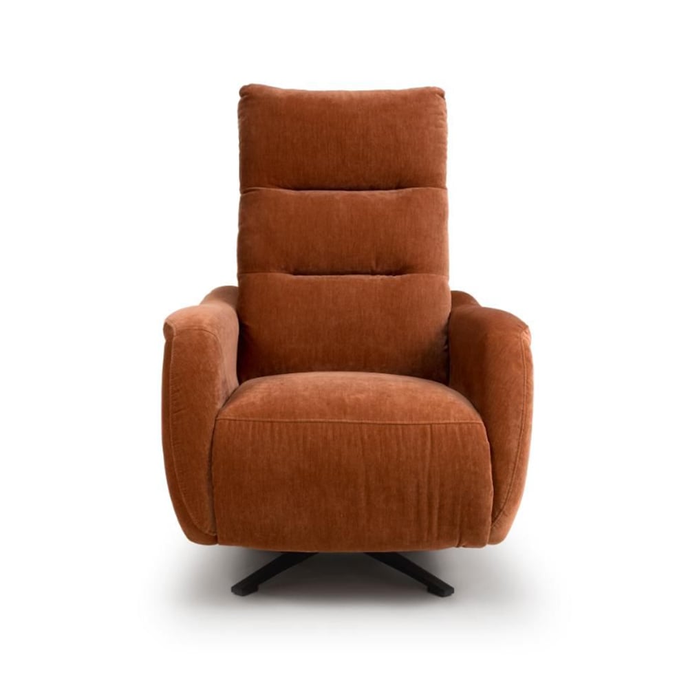 arcata electric power swivel fabric recliner chair in cinnamon