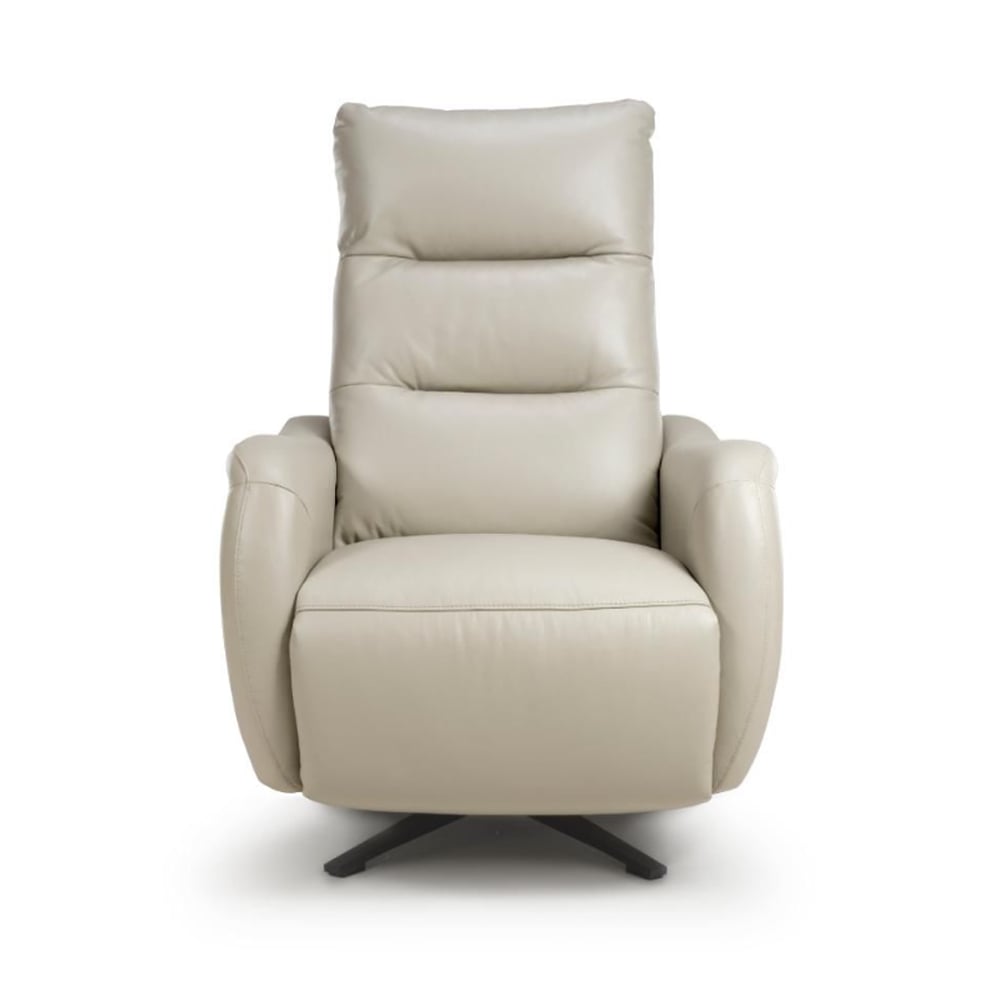 Read more about Arcata electric power swivel faux leather recliner chair in chalk