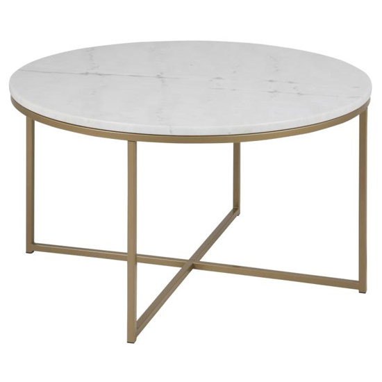 Read more about Arcata round marble coffee table in guangxi white