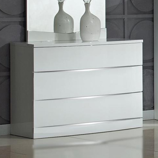 Read more about Aedos high gloss chest of 3 drawers white