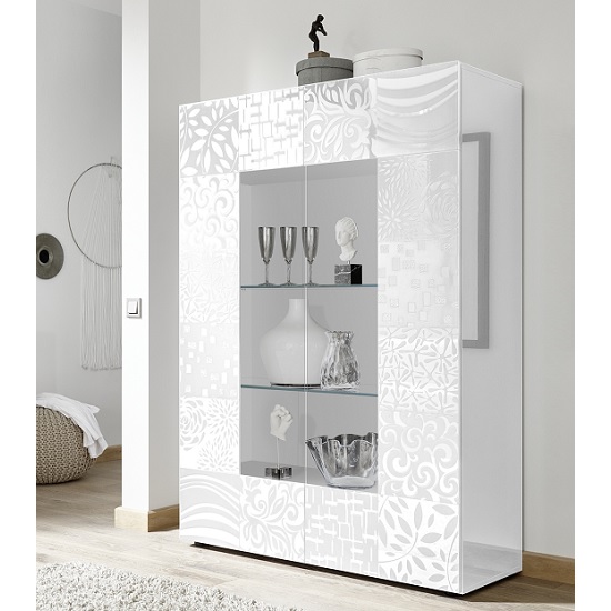 Read more about Ardent modern display cabinet in white high gloss with 2 doors