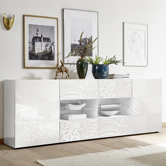 Read more about Ardent large sideboard in white high gloss with 2 doors and led