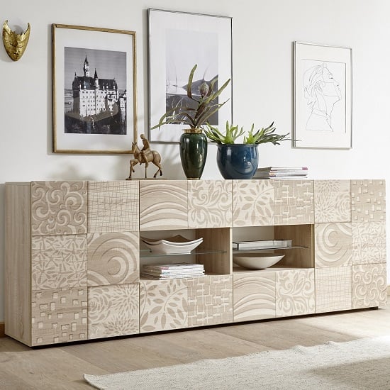 Read more about Ardent wooden large sideboard in sonoma oak with 2 doors and led
