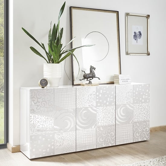 Read more about Ardent modern sideboard in white high gloss with 3 doors