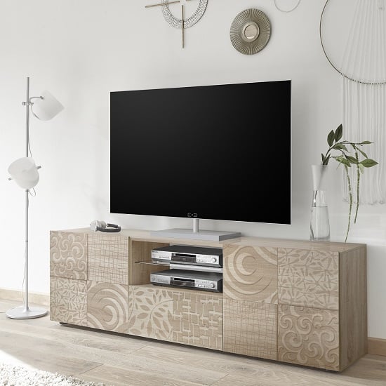 Product photograph of Ardent Wooden Tv Stand Wide In Sonoma Oak With 2 Doors from Furniture in Fashion