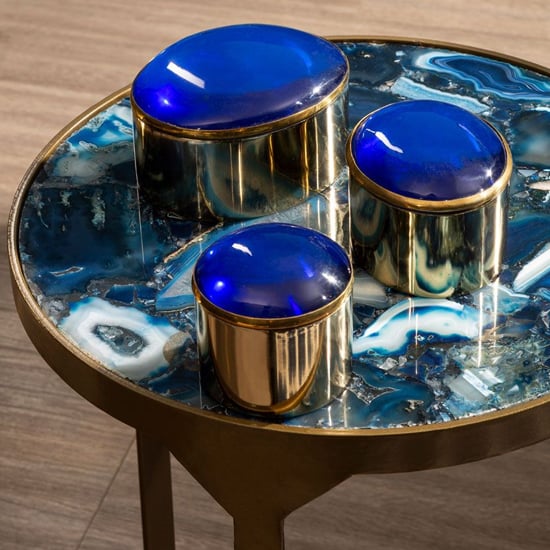 blue stone end table