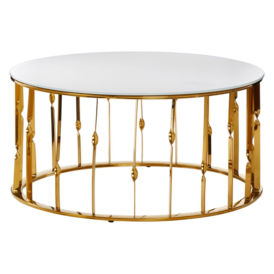 Arezza Clear Glass Top Coffee Table With Gold Steel Frame Furniture