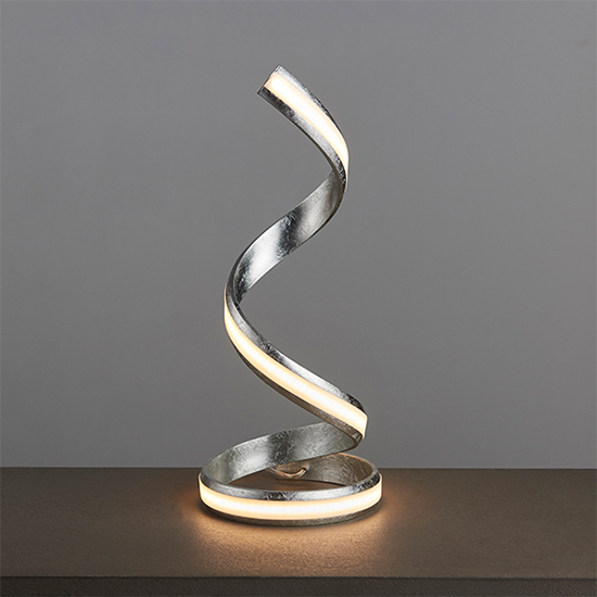 Product photograph of Aria Led Table Lamp Silver Leaf from Furniture in Fashion