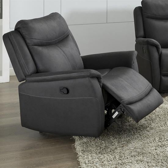 Product photograph of Arizones Fabric Electric Recliner Armchair In Slate from Furniture in Fashion