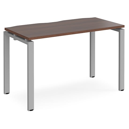 Photo of Arkos 1200mm wooden computer desk in walnut with silver legs