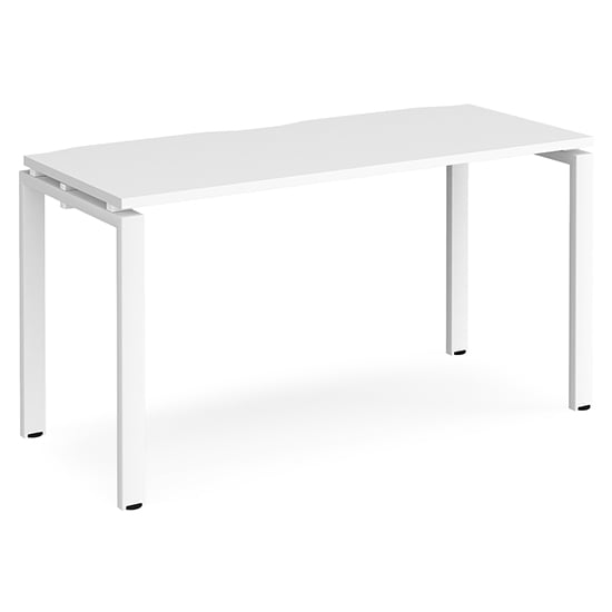 Read more about Arkos 1400mm wooden computer desk in white with white legs