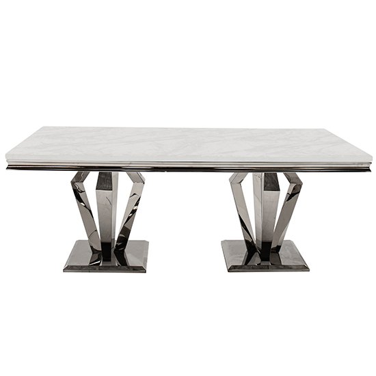 Product photograph of Arlesey 2000mm Marble Dining Table In Cream from Furniture in Fashion