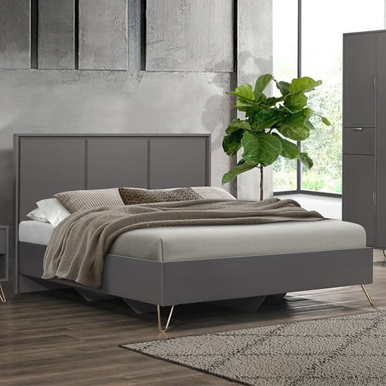 Product photograph of Arlo Wooden Small Double Bed In Charcoal from Furniture in Fashion