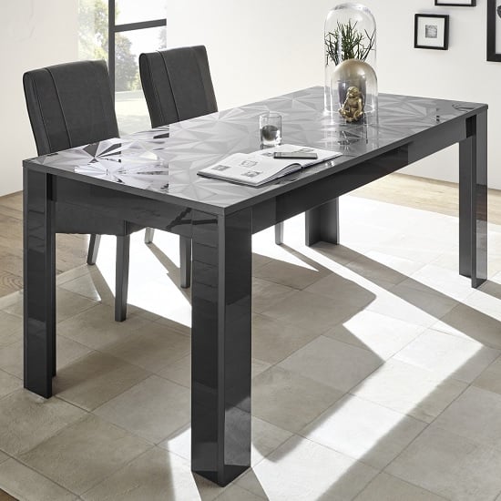 Read more about Arlon modern dining table rectangular in grey high gloss