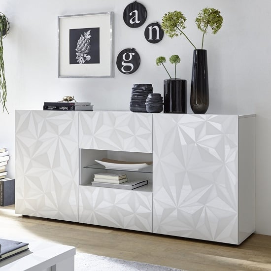 Photo of Arlon sideboard in white high gloss with 2 doors
