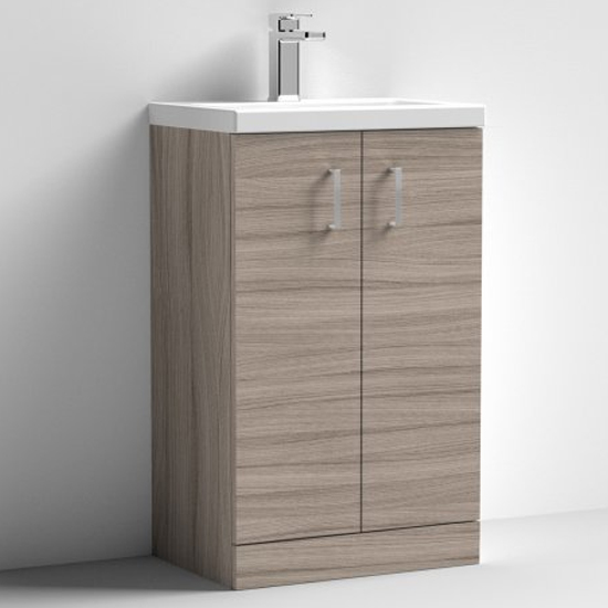 Product photograph of Arna 50cm Vanity Unit With Polymarble Basin In Driftwood from Furniture in Fashion