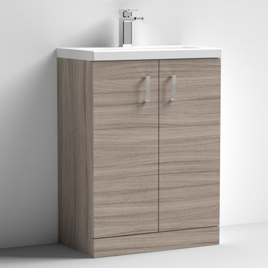 Product photograph of Arna 60cm Vanity Unit With Ceramic Basin In Driftwood from Furniture in Fashion