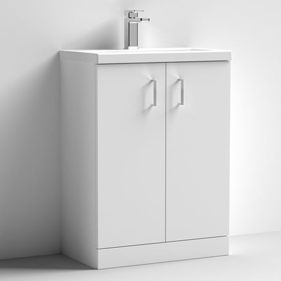 Product photograph of Arna 60cm Vanity Unit With Ceramic Basin In Gloss White from Furniture in Fashion