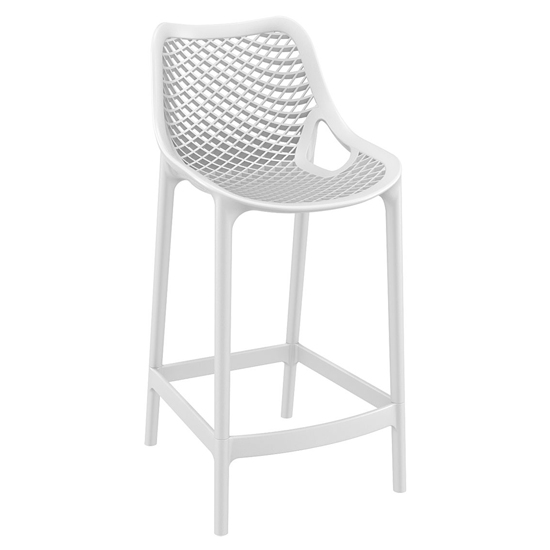 Photo of Arrochar outdoor polypropylene bar stool in white