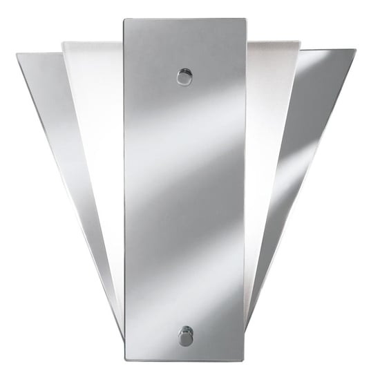 Photo of Art deco frosted glass mirror wall light with white panel