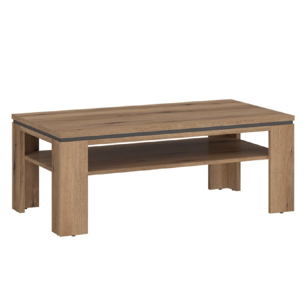 arthur wooden coffee table with undershelf in grey oak