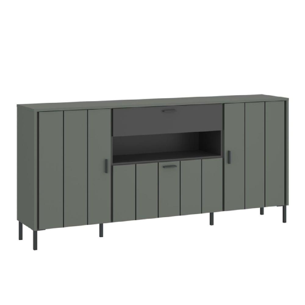 arthur wooden sideboard with 2 doors 1 drawer in green grey