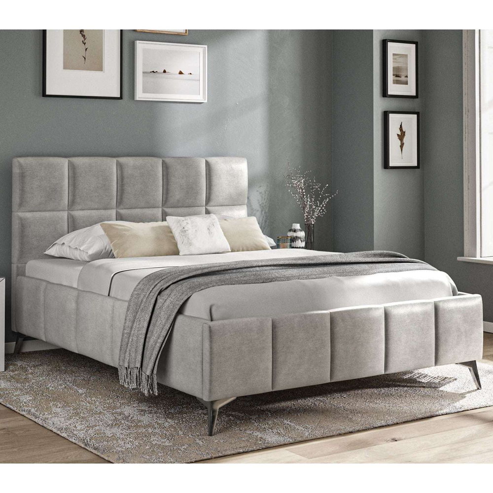 Product photograph of Arvada Fabric King Size Bed In Grey from Furniture in Fashion