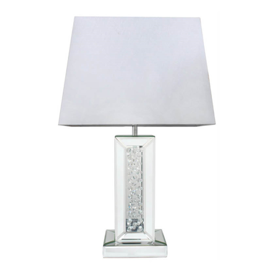 Product photograph of Arvada White Shade Table Lamp Small With Mirrored Pillar Base from Furniture in Fashion