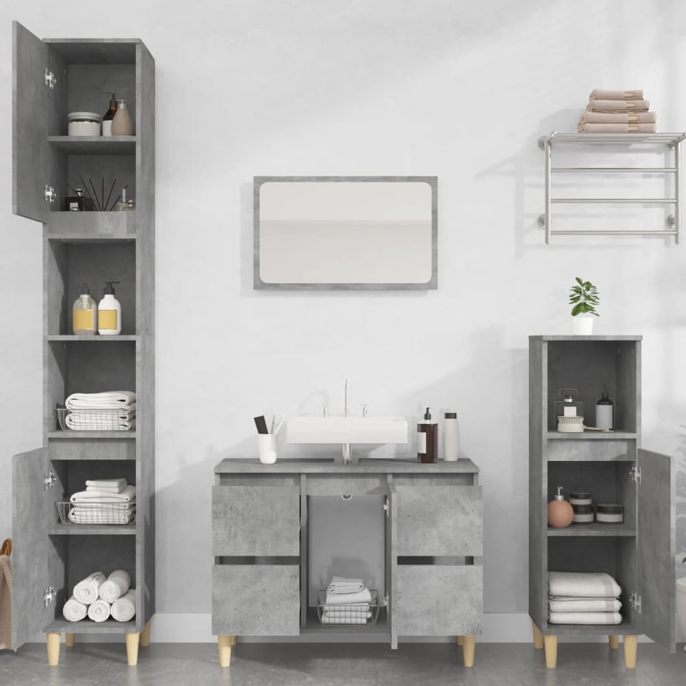 arvada wooden 2 piece bathroom furniture set in concrete grey