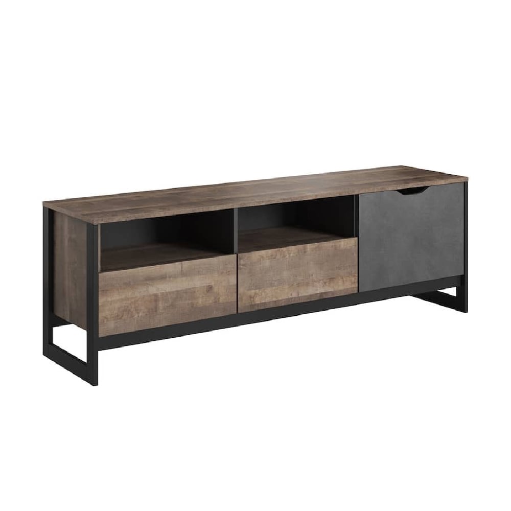 arvada wooden tv stand with 1 door 2 drawers in grande matera oak