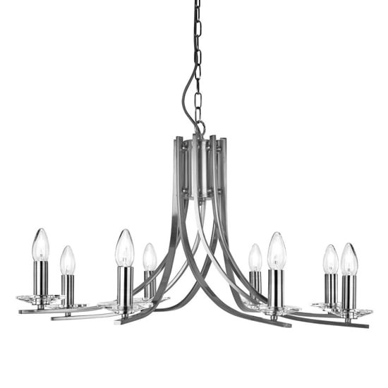 Read more about Ascona 8 lights clear glass pendant light in satin silver