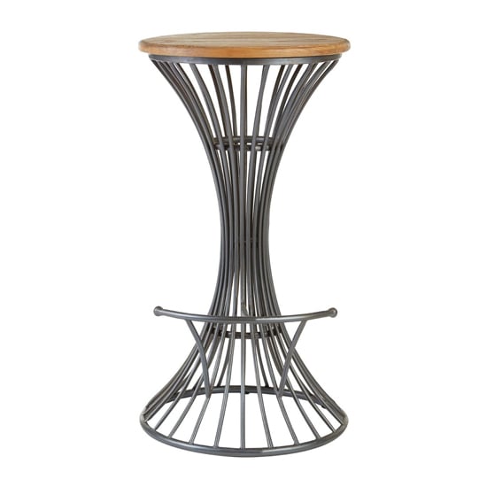 Photo of Ashbling wooden bar stool with metal frame in natural