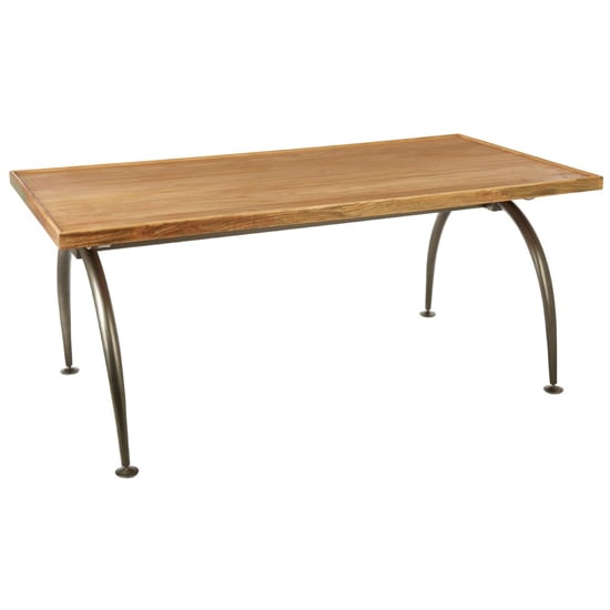 Product photograph of Ashbling Wooden Dining Table With Curved Iron Legs In Natural from Furniture in Fashion