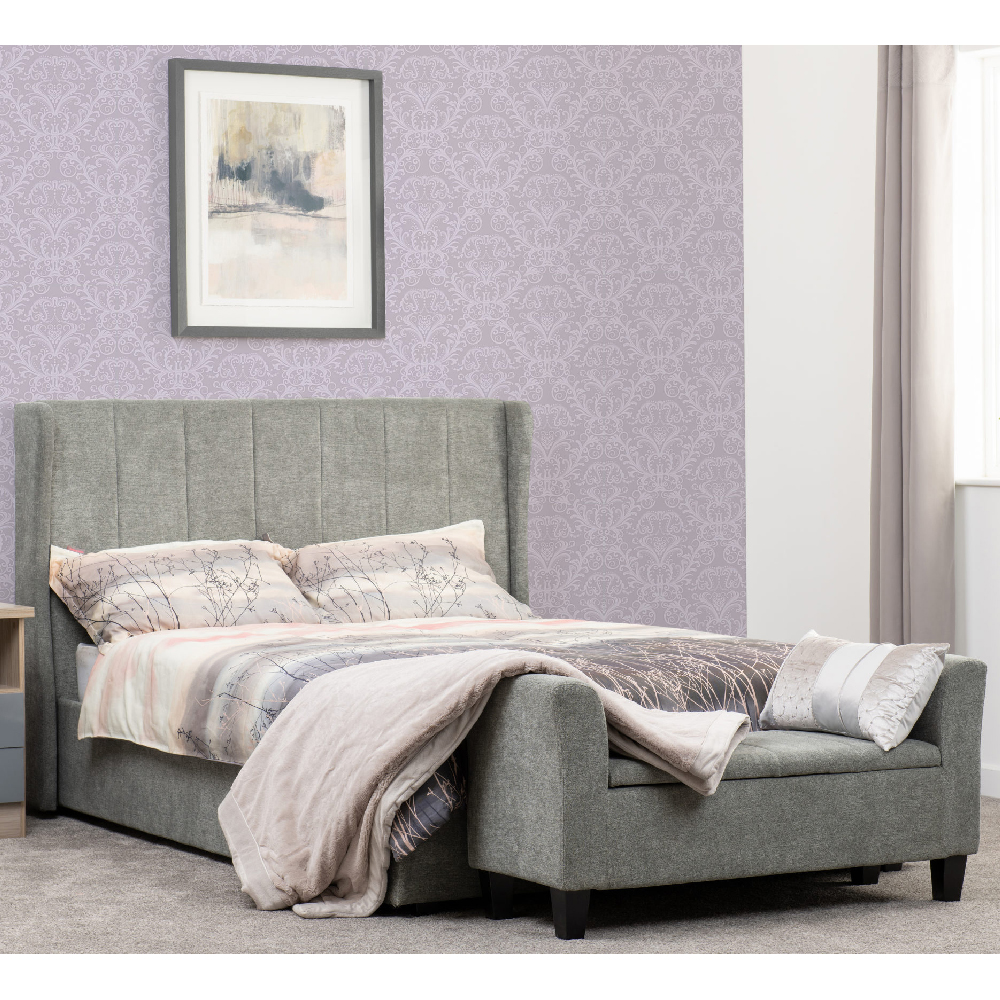 ashburton fabric storage ottoman king size bed in dark grey