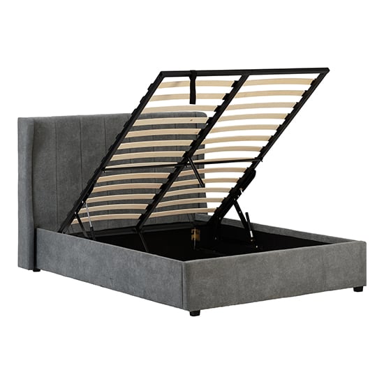 Ashburton Velvet Fabric Storage Double Bed In Dark Grey | Furniture in ...