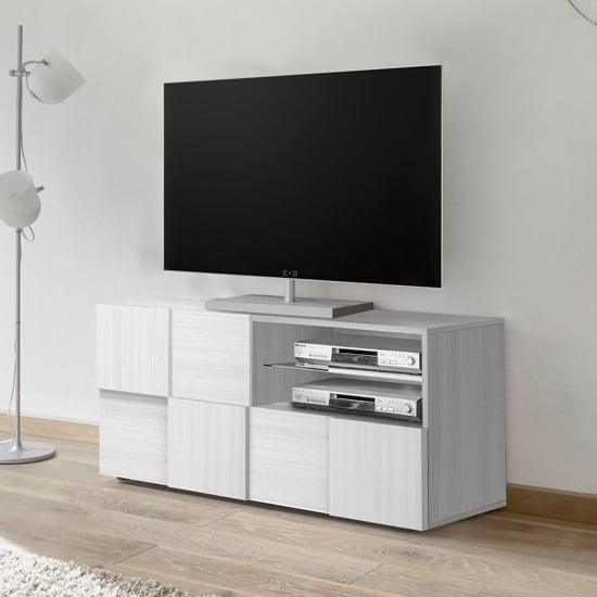 Product photograph of Aspen Small Tv Stand In Eucalyptus Oak With 1 Door 1 Drawer from Furniture in Fashion