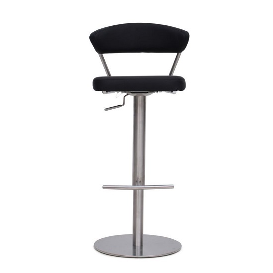 Stainless Steel Bar Stool Base astley bar stool in grey pu with brushed stainless steel base 2